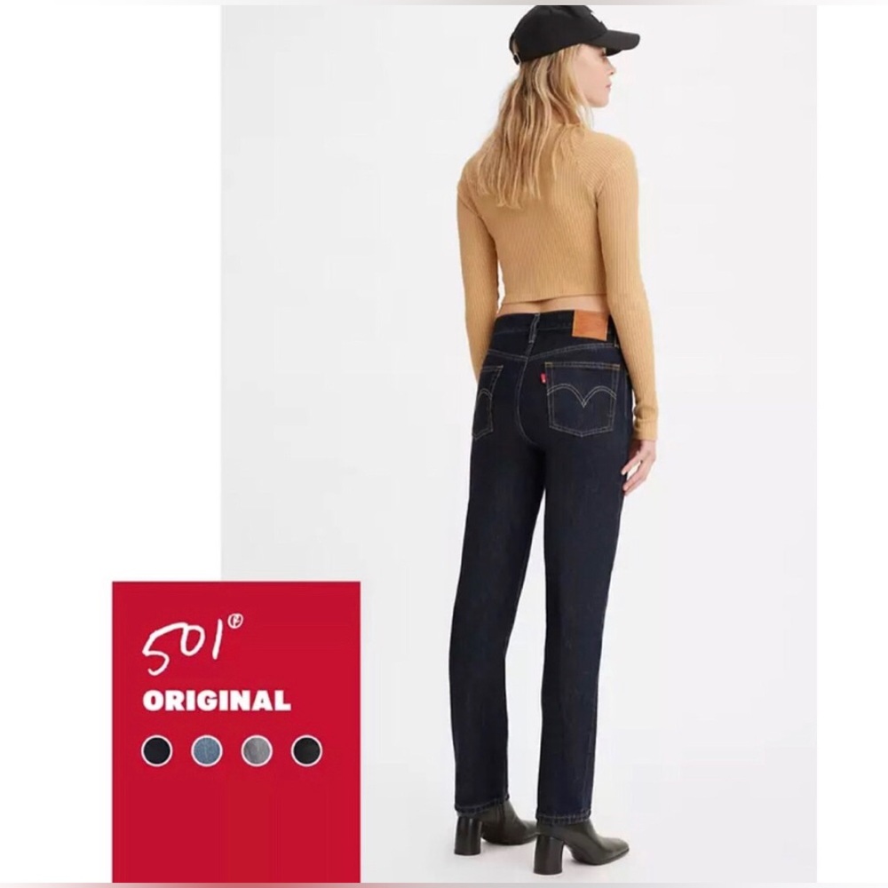 NWT Levi's Women's 501 Original Straight Jeans in Dark Indigo 27 x 32 Y2K 90s